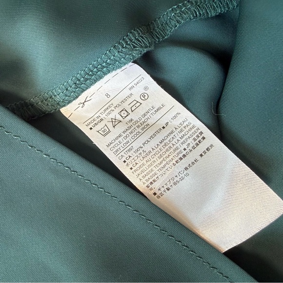 Banana Republic | Satin Slip Dress Forest/Dark Green | Size M - Picture 5 of 7